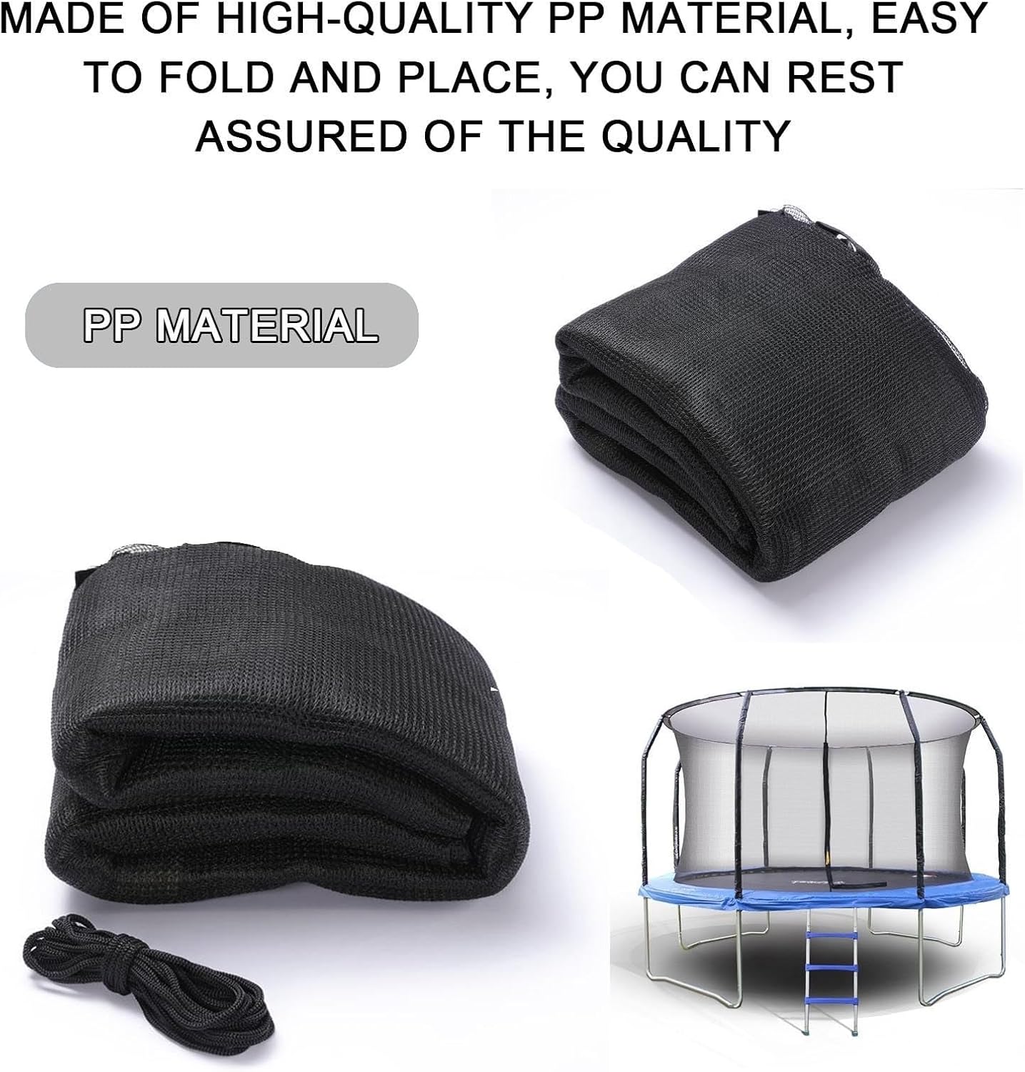 トランポリン安全ネット、8フィート、10フィート、12フィート、14フィートのトランポリン用通気性トランポリン保護ネット、両頭ジッパ