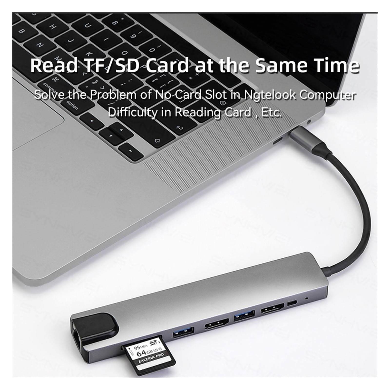 Chargeur USB, 4/8 en 1 USB 3.0 Hub for ordinateur portable adaptateur PC PD Char 8 Ports Station d'accueil USB multi-port de char for plusieurs appareils(5 In 1)