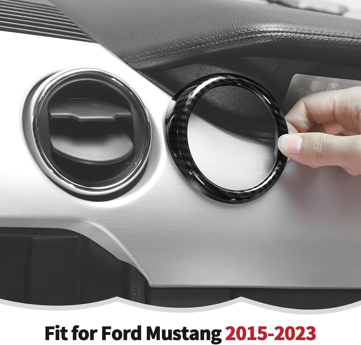 RT-TCZ 17PCS Carbon Fiber Interior Trim Kit Cover Center Console Decoration Interior Accessories for Ford Mustang 2015 2016 2017 2018 2019 2020 2021 2022 2023