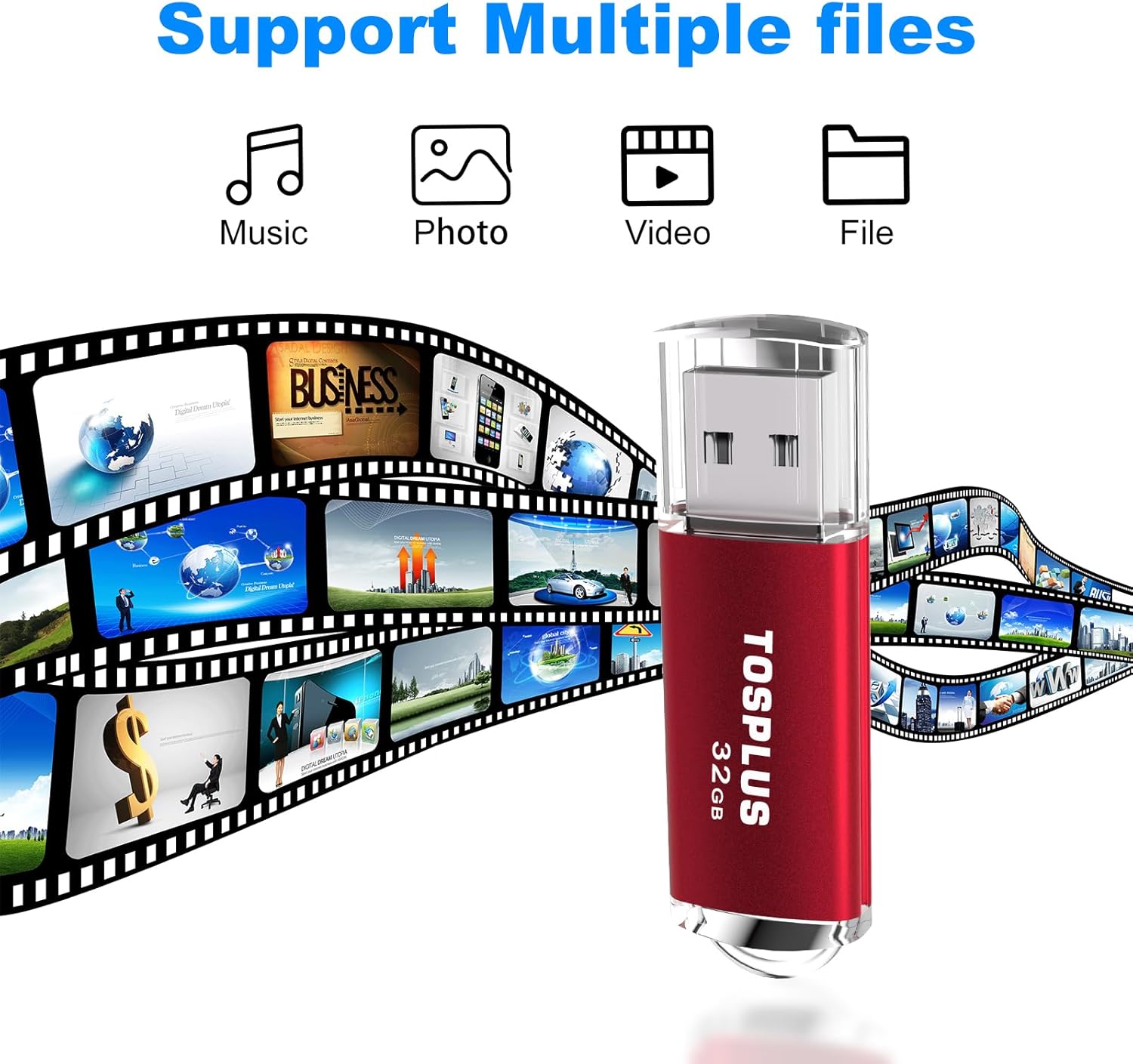 3Pack 32GB USB Flash Drives 32GB Thumb Drives Memory Stick Jump Drive (Black/Red/Blue)