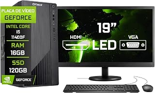 Computador Completo Blue PC Intel Core i5 11400F (11ª Geração) 16GB DDR4 Geforce Nvidia 1GB SSD 120GB Monitor 19" LED