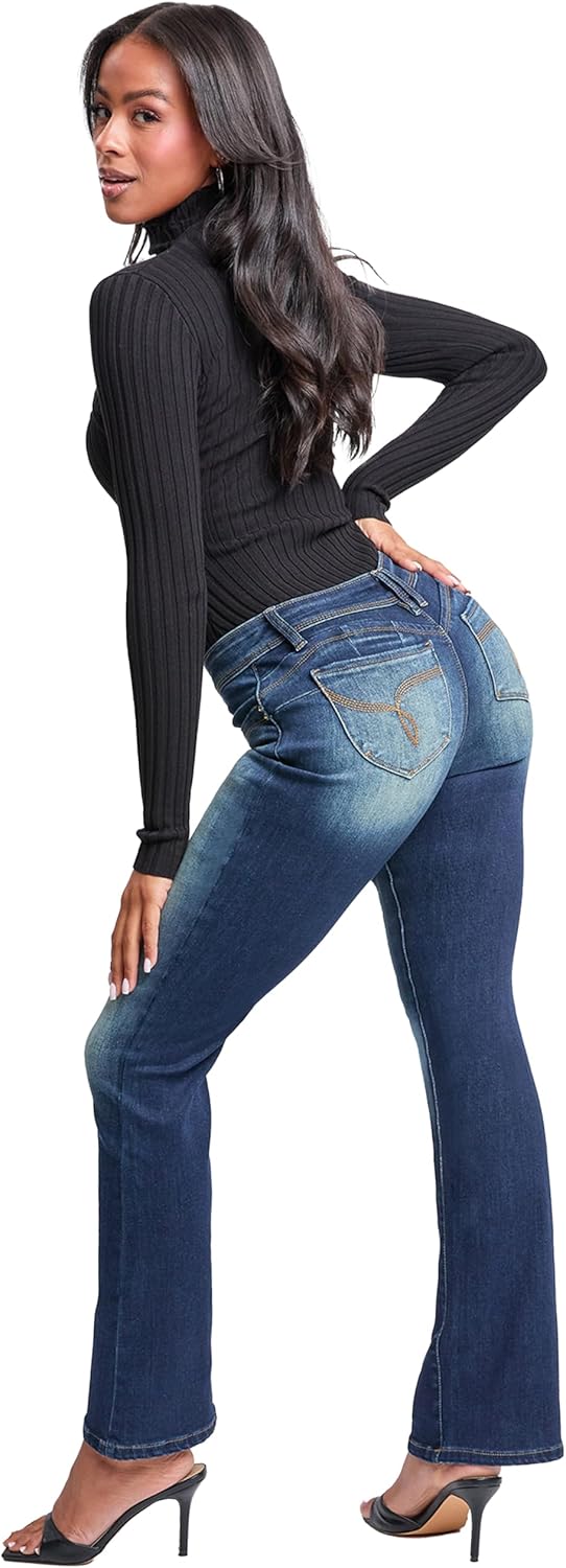 YMI Jeans Women's Wannabettabutt Mid Rise Bootcut Jeans - Image 6