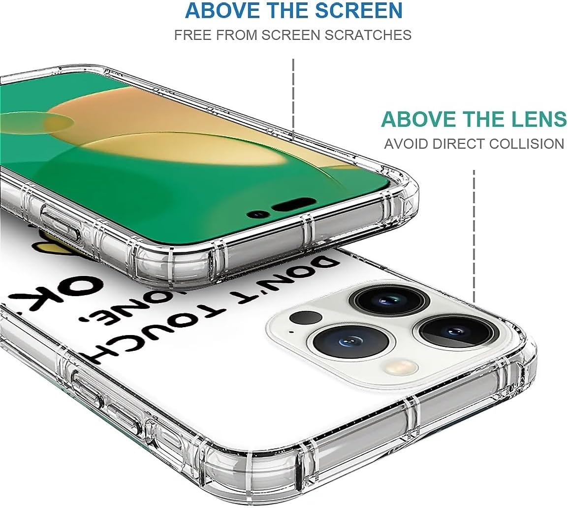 Case for iPhone 14 Pro,Don't Touch My Phone I Will Duck You Clear Case Pattern Cute Cover Case for Girls Men Slim Thin Soft Shockproof Phone Case image 3