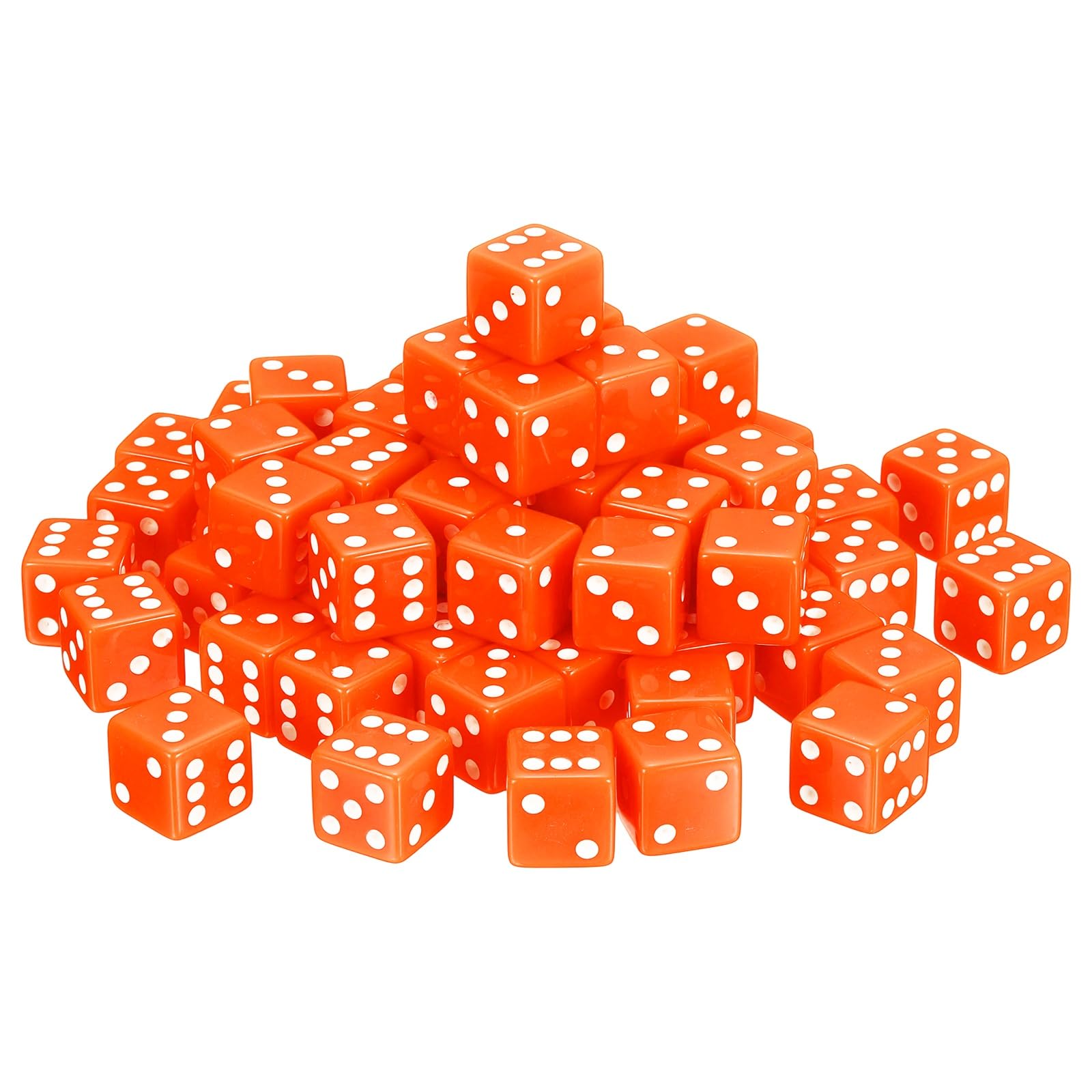QUARKZMAN 100Pcs Dés Acrylique 6 Faces, 19mm/0.75" Grand D6 Dés De Jeu Opaques en Gros pour Jeux De Société Anniversaire Fête Thème Fourniture Amusante, Orange