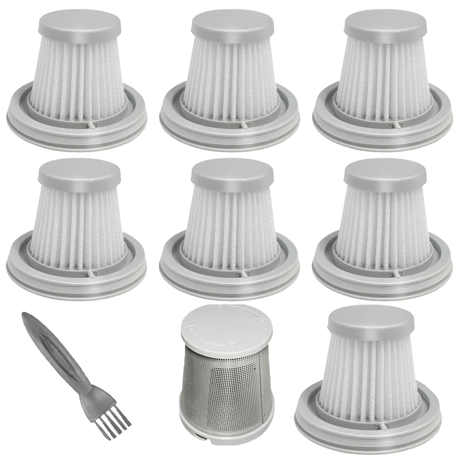 Odashen Vacuum Filter Replacement for Fanttik Slim V8 Mate, V8 Apex, Slim V10 Mate Vacuum Cleaner, 1Stainless Steel Pre-filter, 7 Washable Hepa Filters, 1 Cleaning Brush