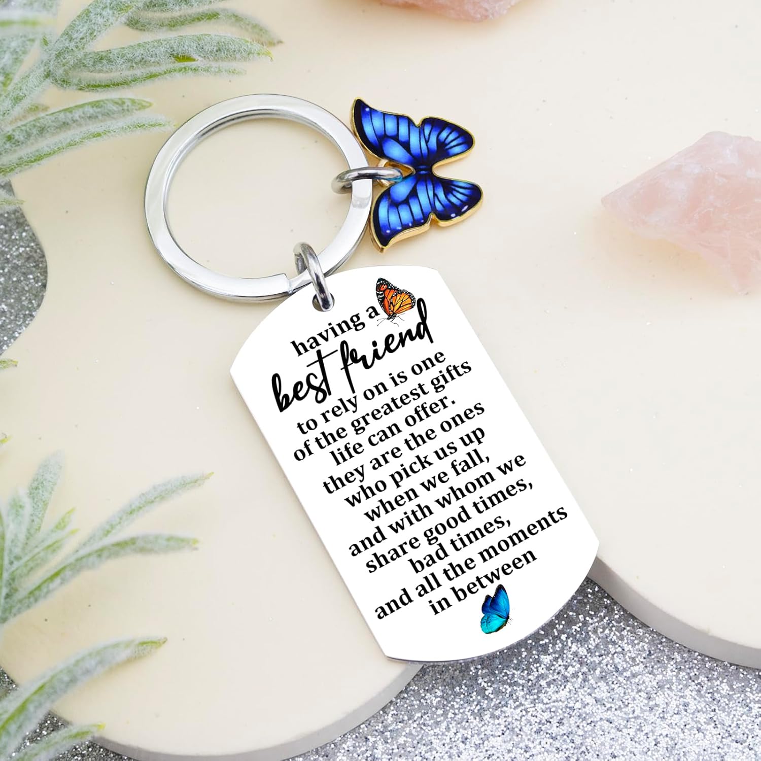 Best Friend Keychain Gifts for Women Long Distance Friendship Gifts for Best Friend Bestie Sister Birthday Valentine's Day Gift for Friend - Image 2