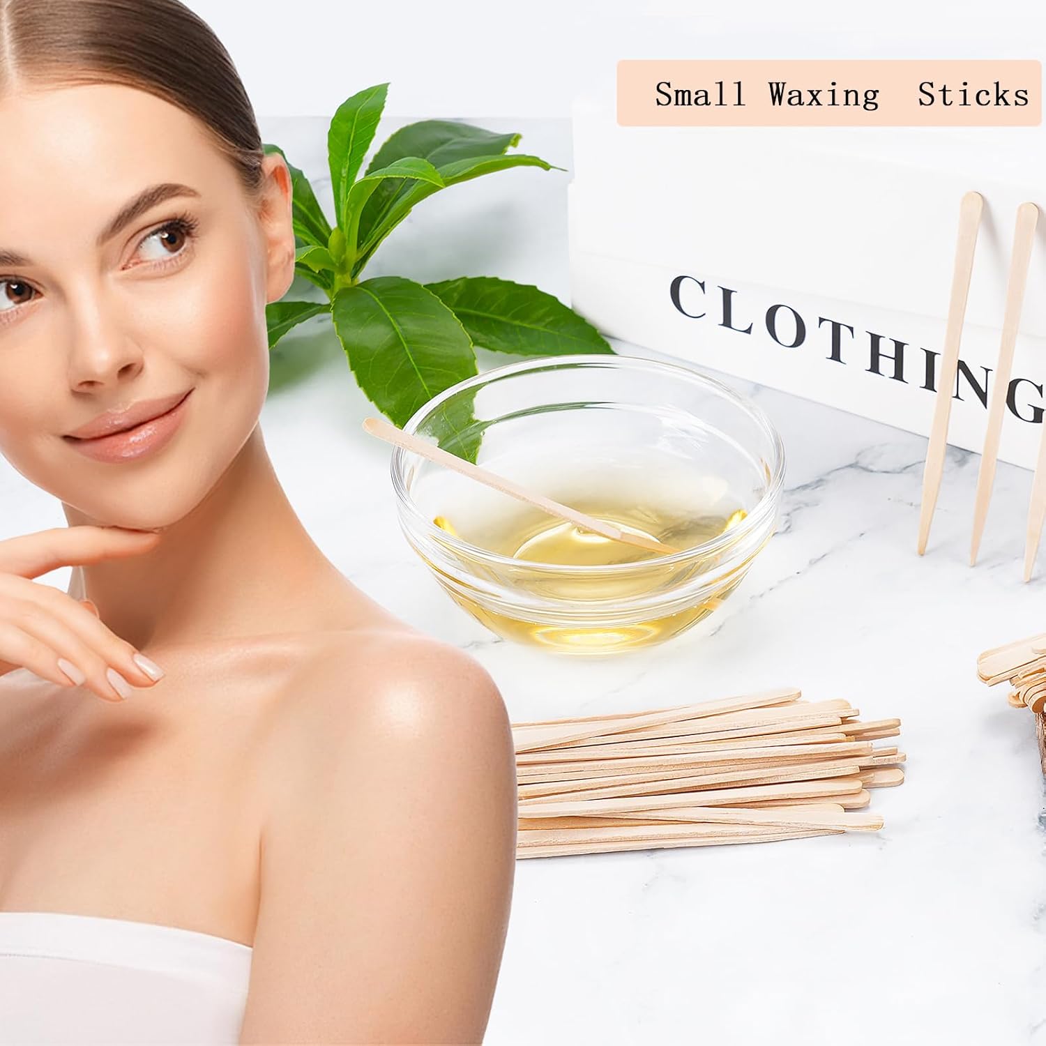 1200 Pack Wooden Waxing Sticks, Small Wax Spatulas Applicator Sticks | Wood craft sticks spatulas applicator for hair, eyebrow, nose removal, small size waxing use without handle