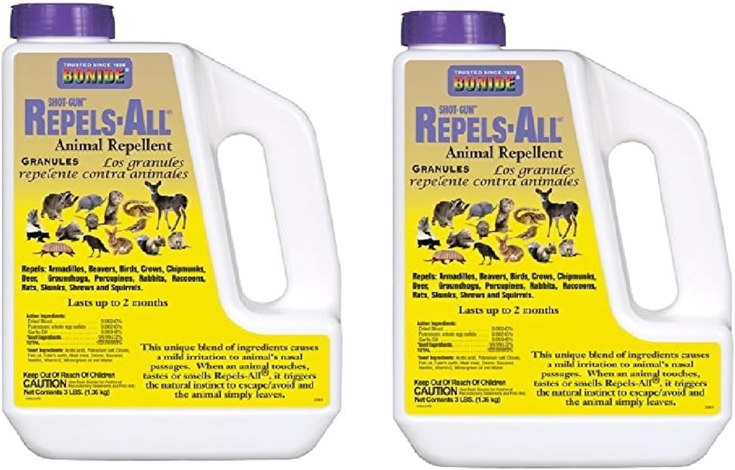 Bonide Products 2361 Repel Granules Animal Repellent, 3-Pound, Pack of 2