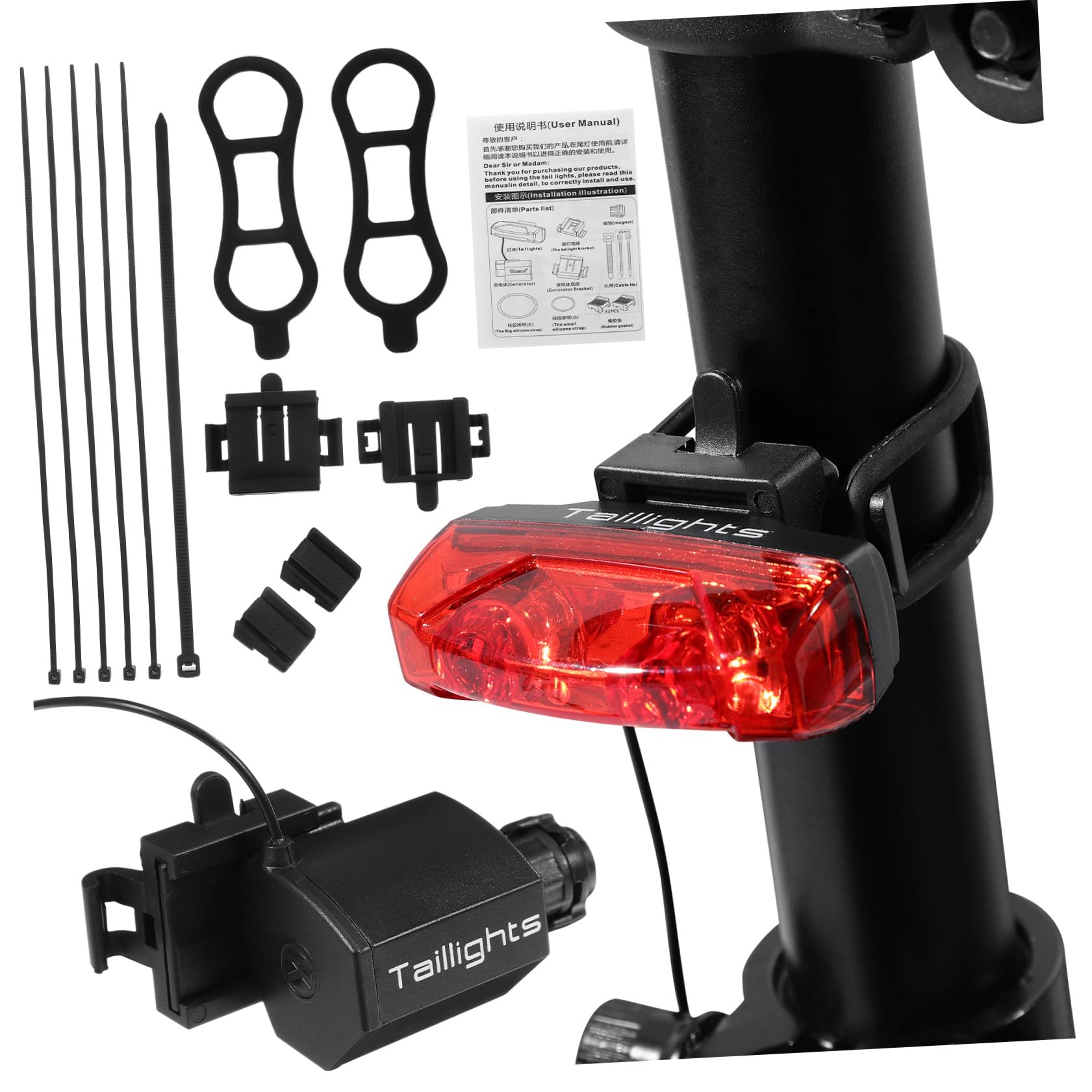 Happyyami 2piezas Luces Traseras para Bicicleta Led Impermeables y Accesorio De Seguridad para Ciclismo Nocturno Compatible Bicicletas De Montaña y Eléctricas