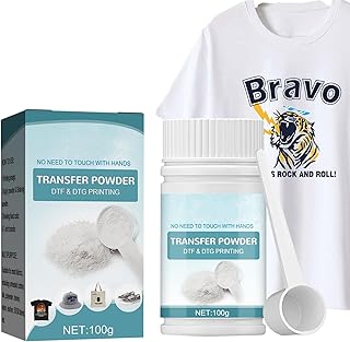 Transfer Powder - 100g/3.5oz Flexible DTF PreTreat Transfer Powder | DTG Pretreat Powder for Non-Treated Cotton, Silk, Polyester, Denim, Nylon, Leather Nanyaciv