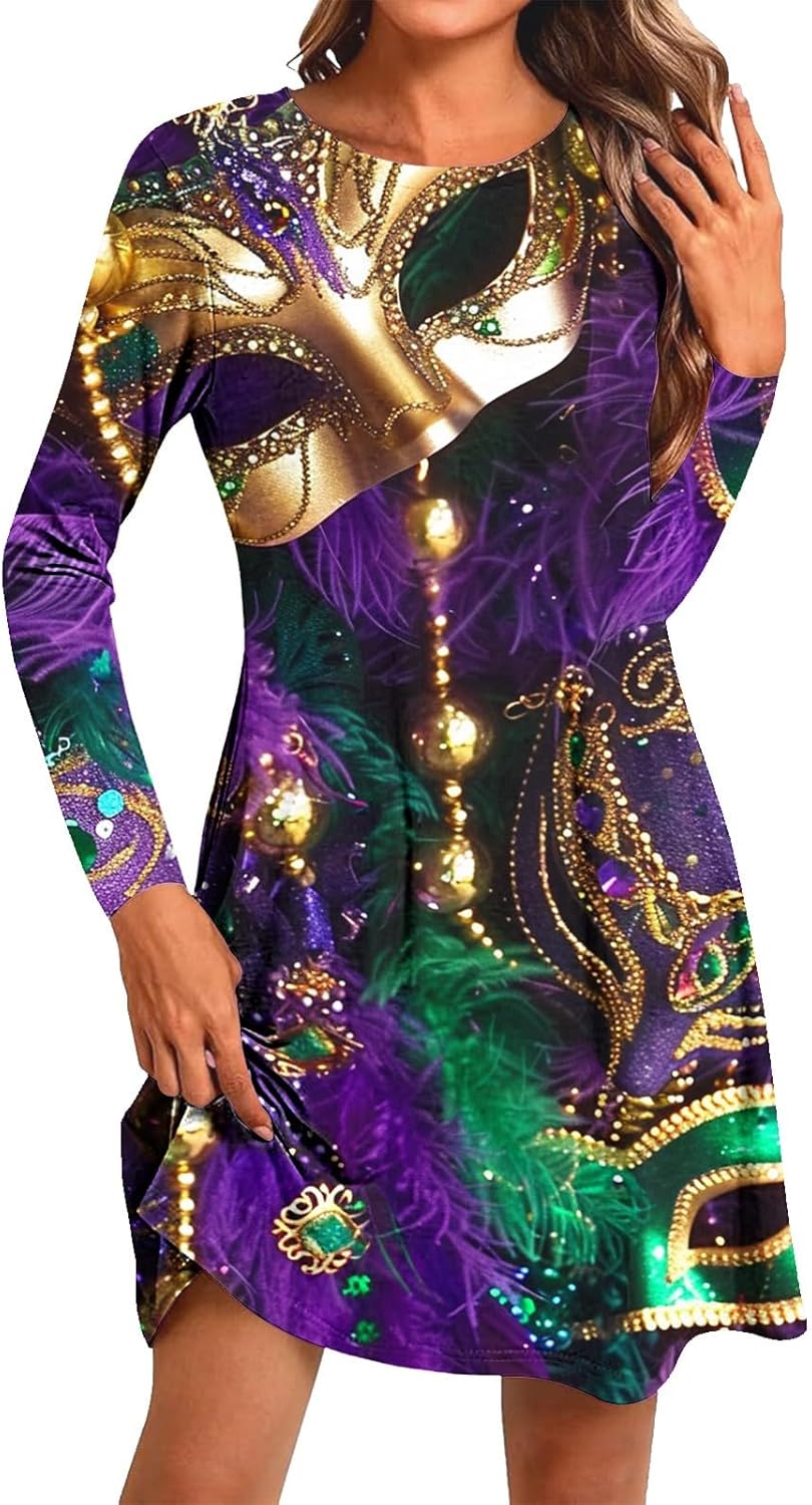 white christmas dresses Mardi Gras Sequin Stripe Dress main image 1