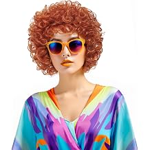 Women's Short Curly Orange Wigs Perfect for Daily Wear, Parties, Halloween Costumes And Cosplay (Orange)
