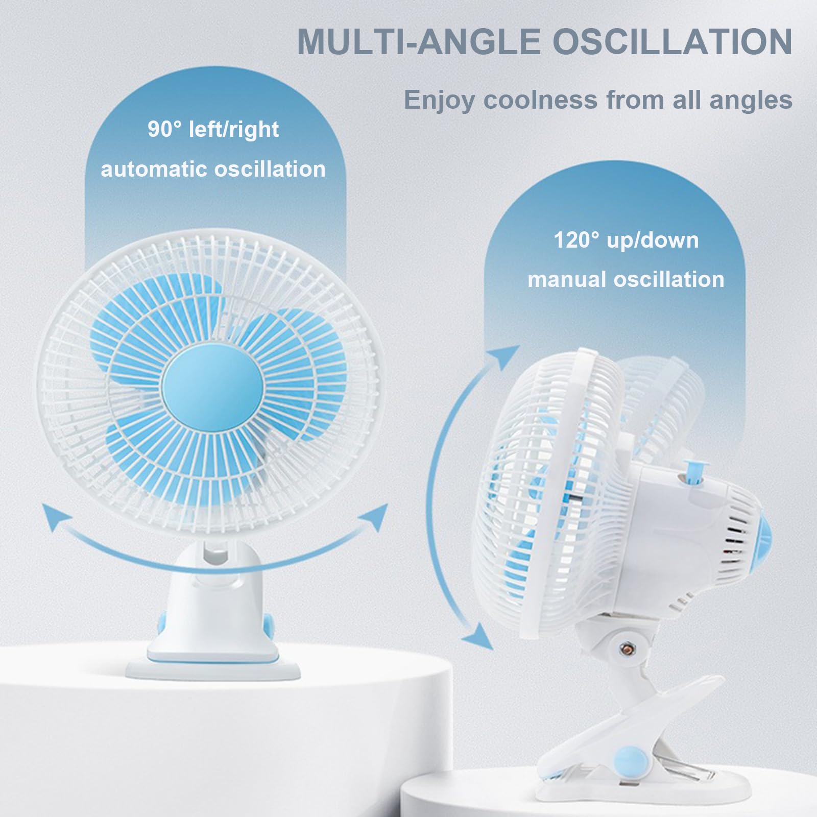 Ventilatore da scrivania con clip da 9 pollici, mini ventilatore silenzioso