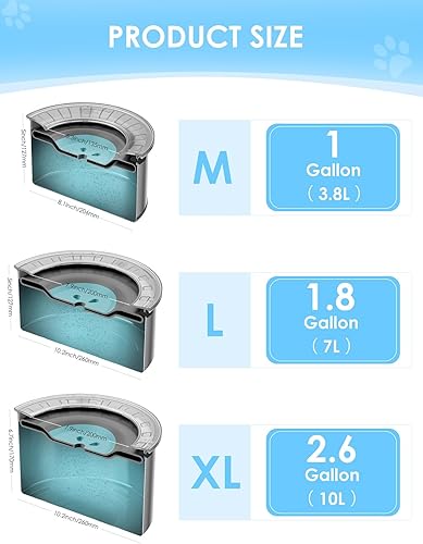 Miniatura 4 de Cuenco de agua grande de 1 galón para perro, sin derrames, tapa antiexcavación y parte inferior de goma: cuenco para perro a prueba de derrames, Gris