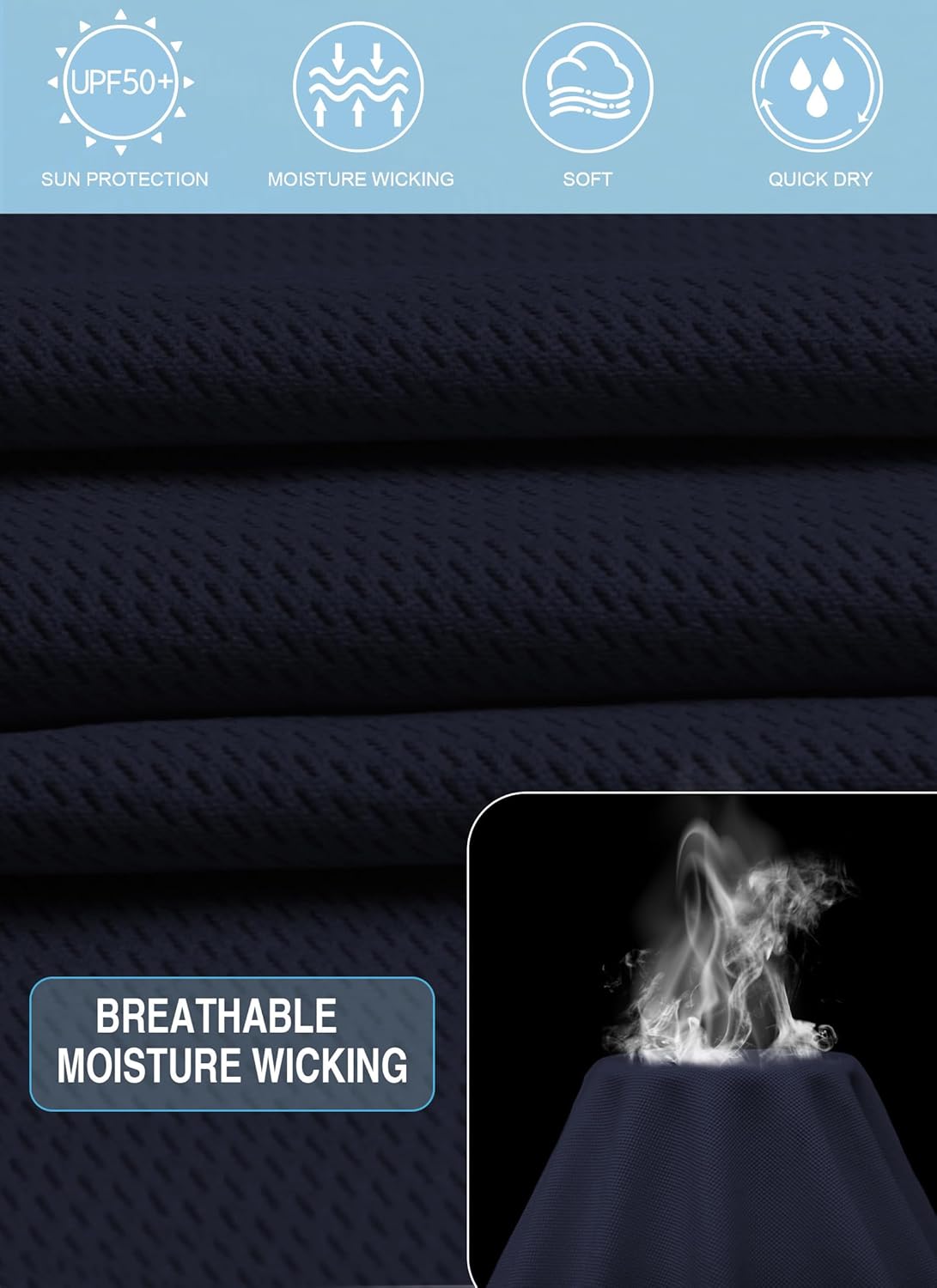 Mens Long Sleeve Shirts Moisture Wicking UPF 50+ Quick Dry Athletic T-Shirts for Fishing Hiking Rash Guard - Image 5