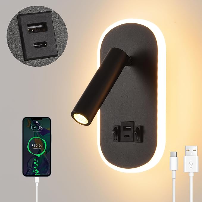 Luz LED KUKAK con Carga USB-C para Lectura Nocturna