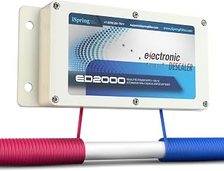 iSpring ED2000 Whole House Salt-Free Water Descaler | Electronic Hard Water Conditioner Prevents Scale Buildup No Chemicals