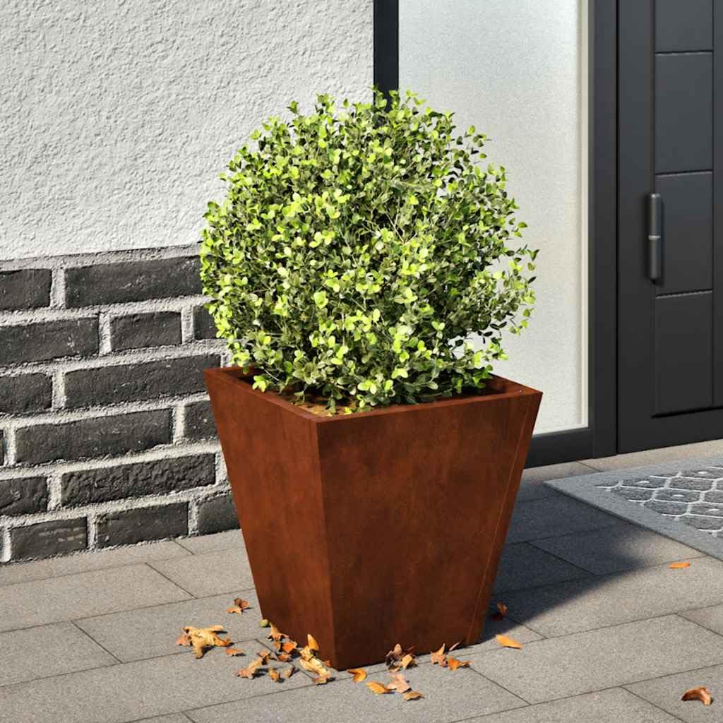 Juego de 2 macetas de acero corten, 30 x 30 x 30 cm, para plantas y verduras