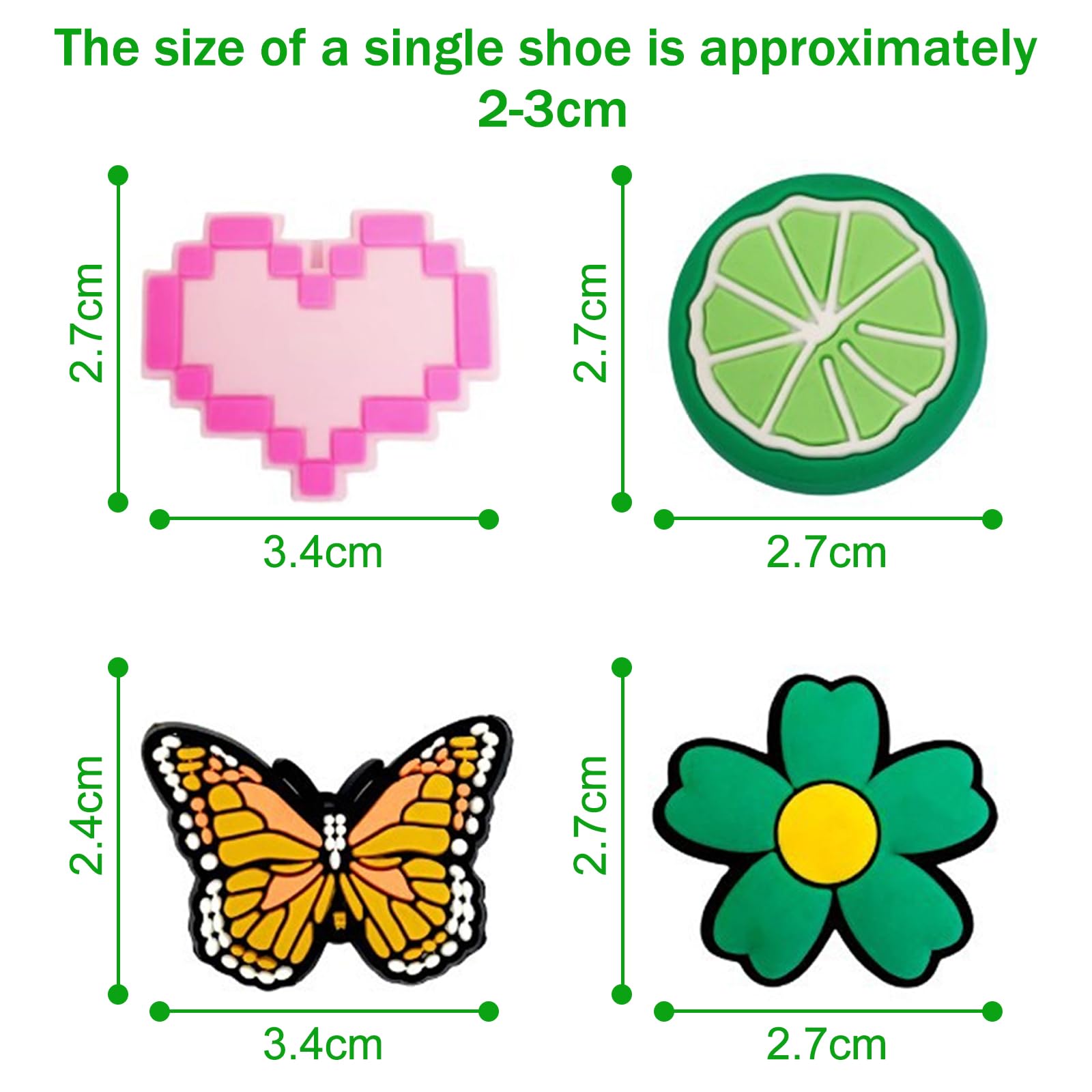100 pcs Adornos para Zapatos, Shoe Charms, Adornos de Zapatos, Decoración de Zapatos, para Accesorios de Bricolaje, Sandalias, Decoración Superior