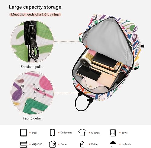 Miniatura 6 de Mochila de pelota de raqueta de tenis, ligera, colorida, símbolos musicales de dibujos animados, 2 raquetas acolchadas, bolsa de cubierta para