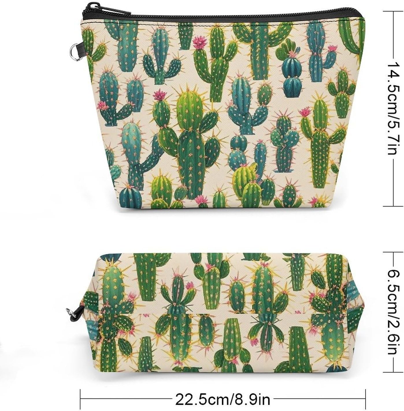 Cactus Pattern Travel Makeup Bag Large Capacity Toiletry Bag image 2