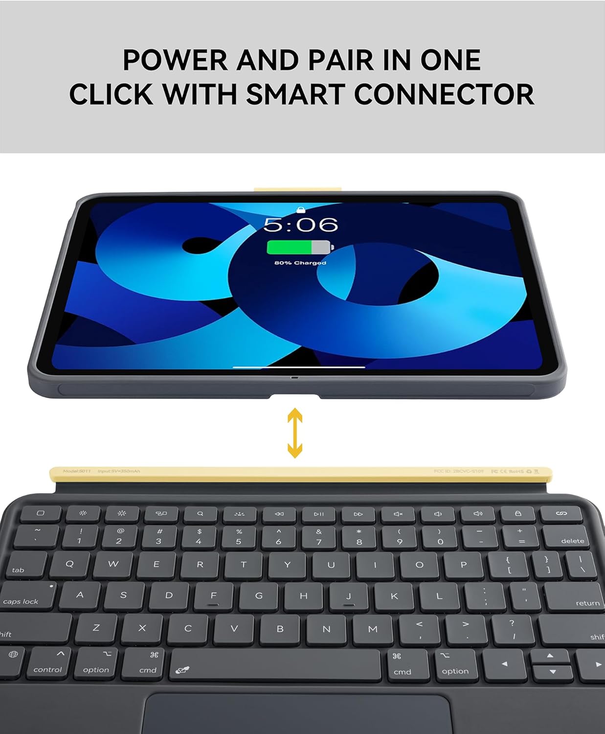 iPad Case with Keyboard for iPad Pro 11-inch(1st/2nd/3rd/4th Gen) & iPad Air 10.9-inch(4th/5th Gen), Magic-Style Magnetic Detachable Bluetooth Keyboard with Multi-Touchpad Backlit Stand Pencil Holder
