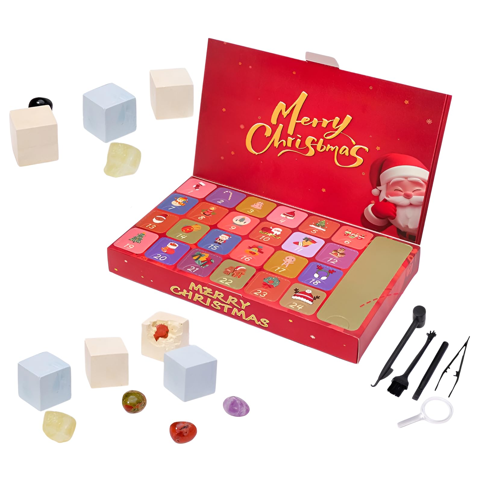 Amazon.co.jp: [COVANK]アドベントカレンダー 2025 天然宝石発掘キット