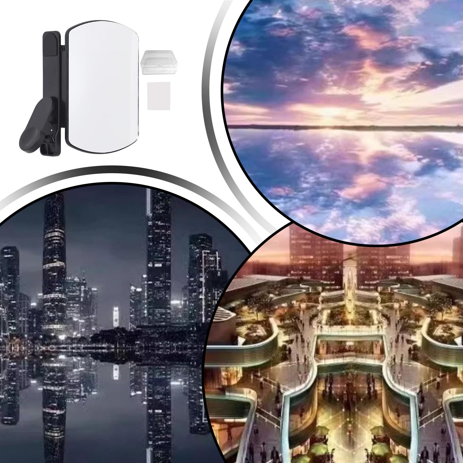 Klips Lustrzany Do Telefonu Przenośny | Zestaw klipsa z lustrzanym odbiciem Akcesoria Fotograficzne do Smartfona Zestawy Foto Wideo Dla Kobiet Dzieci Młodzieży i