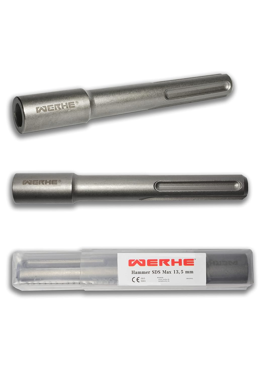 WERHE ® Professional SDS HEX puntschepbeitel 135 x 440 mm zeshoekige houder 30 mm voor sloophamer beitel kunststof koffer