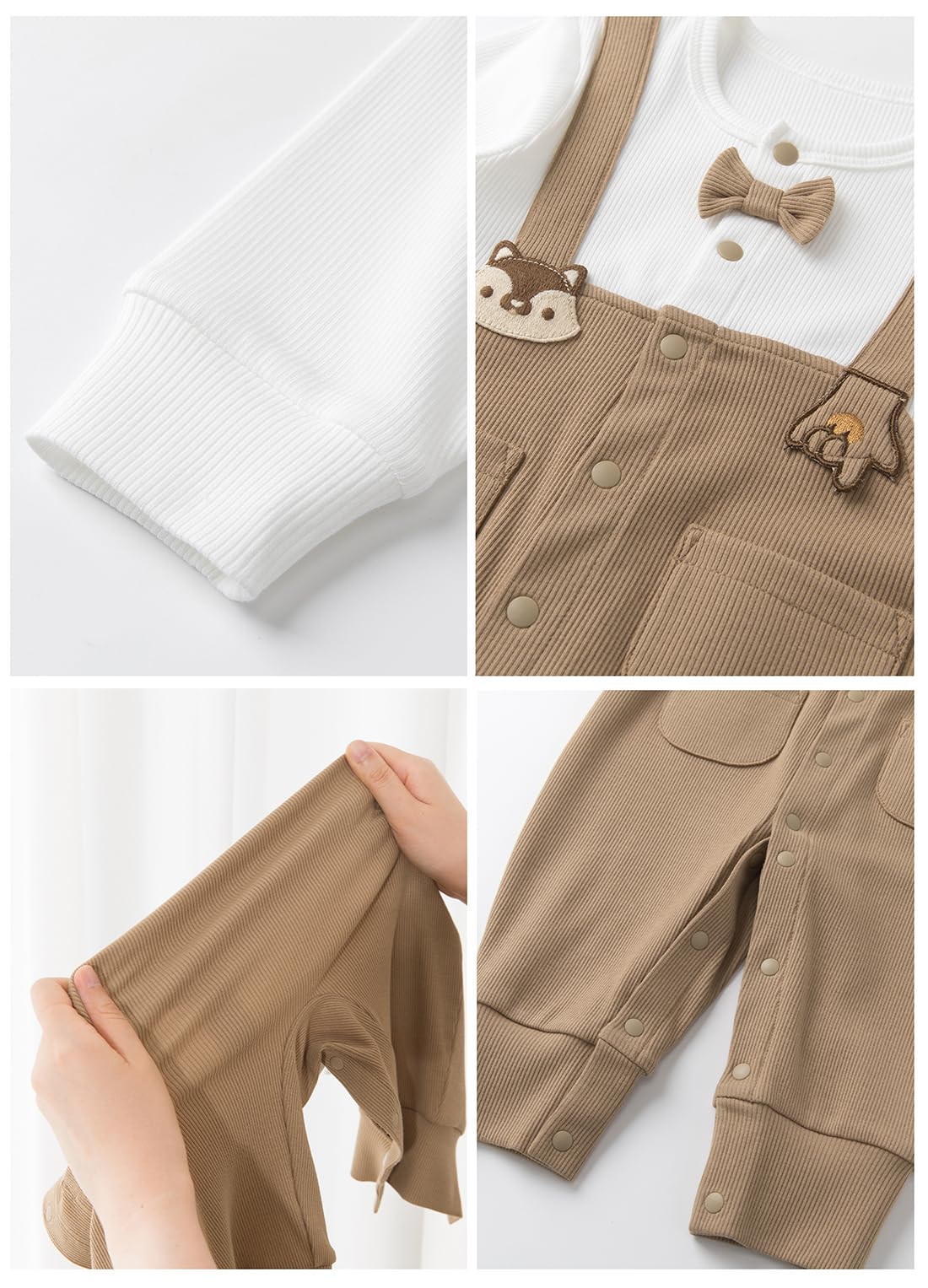 Ragazzi Pagliaccetto in Cotone Manica Lunga Baby Jumpsuit Tutine Gentleman con collo a papillon Ragazzi Outfits 0-18 Mesi