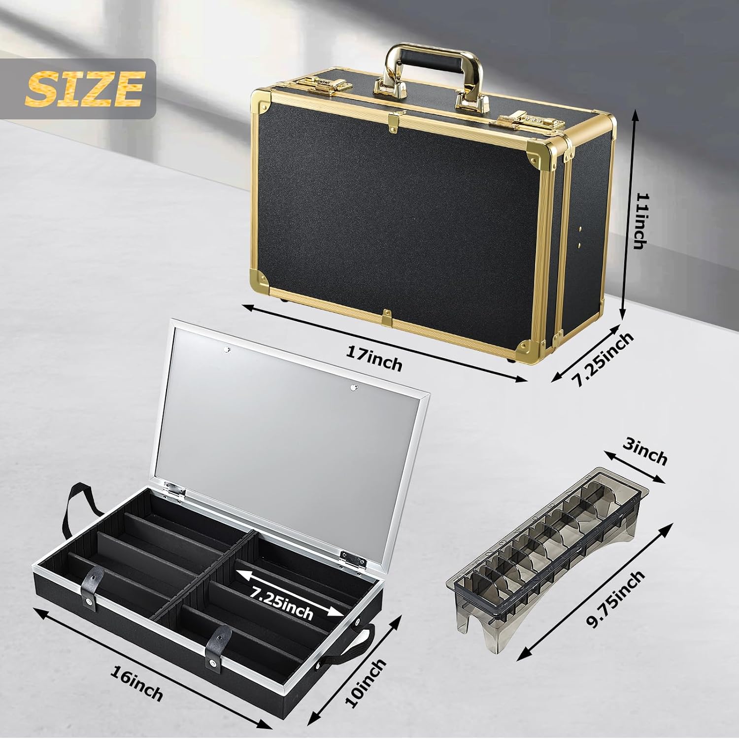 Professional Barber Tool Case & Hair Clipper Organizer with Barber Tray