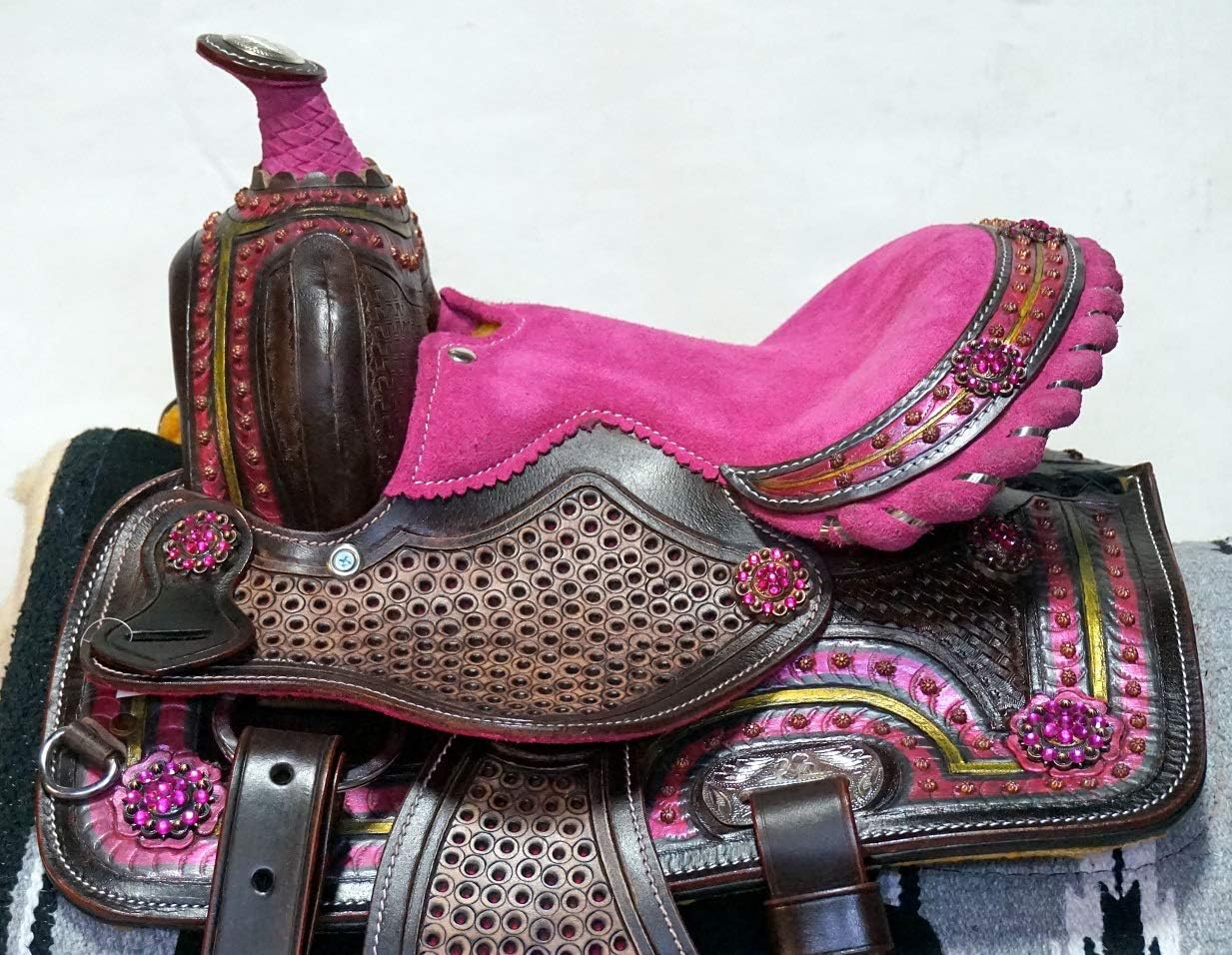 8" inches Seat Children Miniature Pony Kids Horse Saddle Western Equestrian Trail Premium Leather for Horse Riding and Best Horse Rider Pony Kids Miniature 8" inch Horse Saddle, LP110