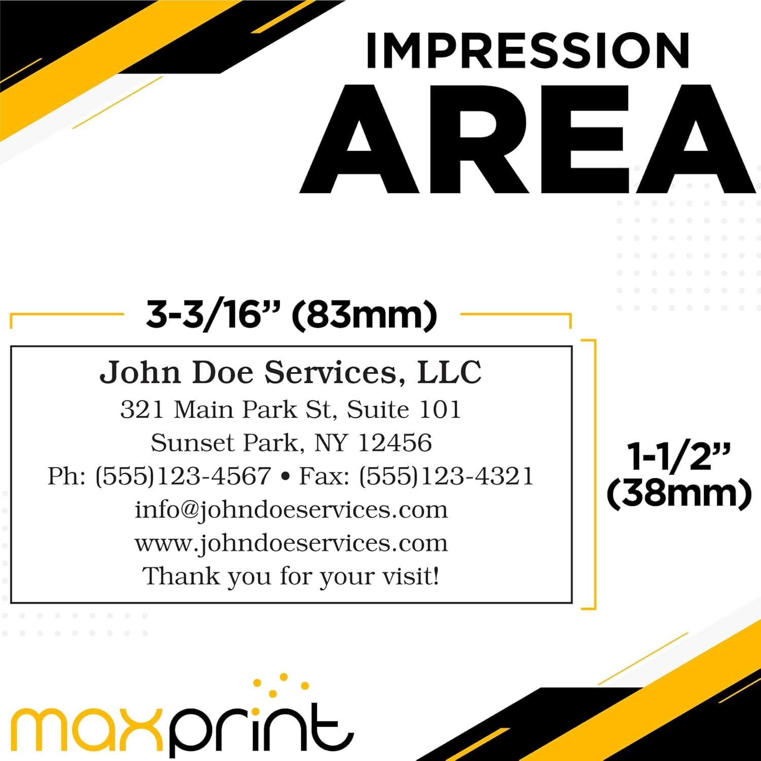 MaxPrint Pre-Inked Custom Text Stamp XX-Large Size - Up to 8 Lines of Text