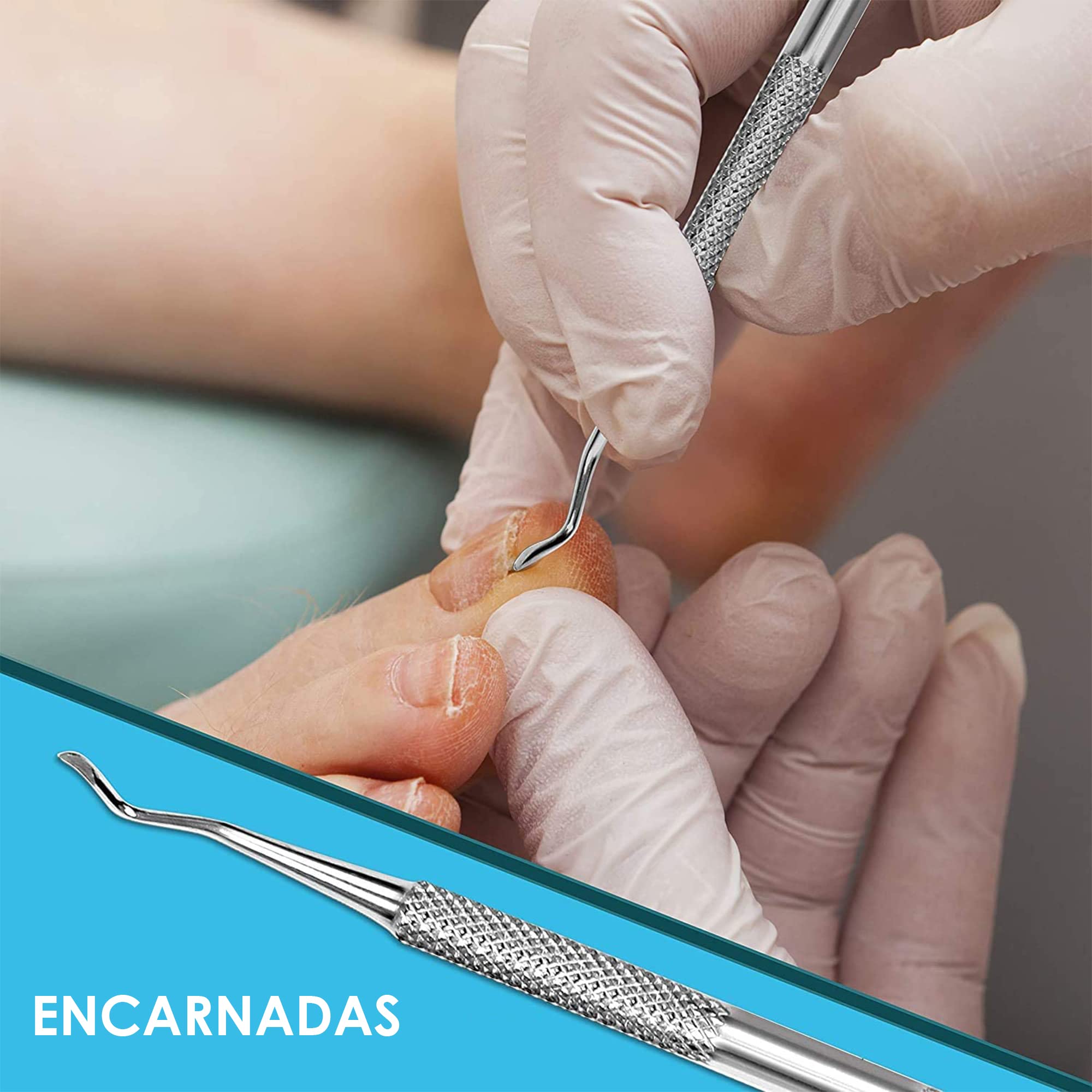 CANDURE - Pinzas cortaúñas para uñas espesas/cortaúñas, pedicura podólogo en bolsa de seguridad, 1 unidad - Profesional - Acero inoxidable - Plateado