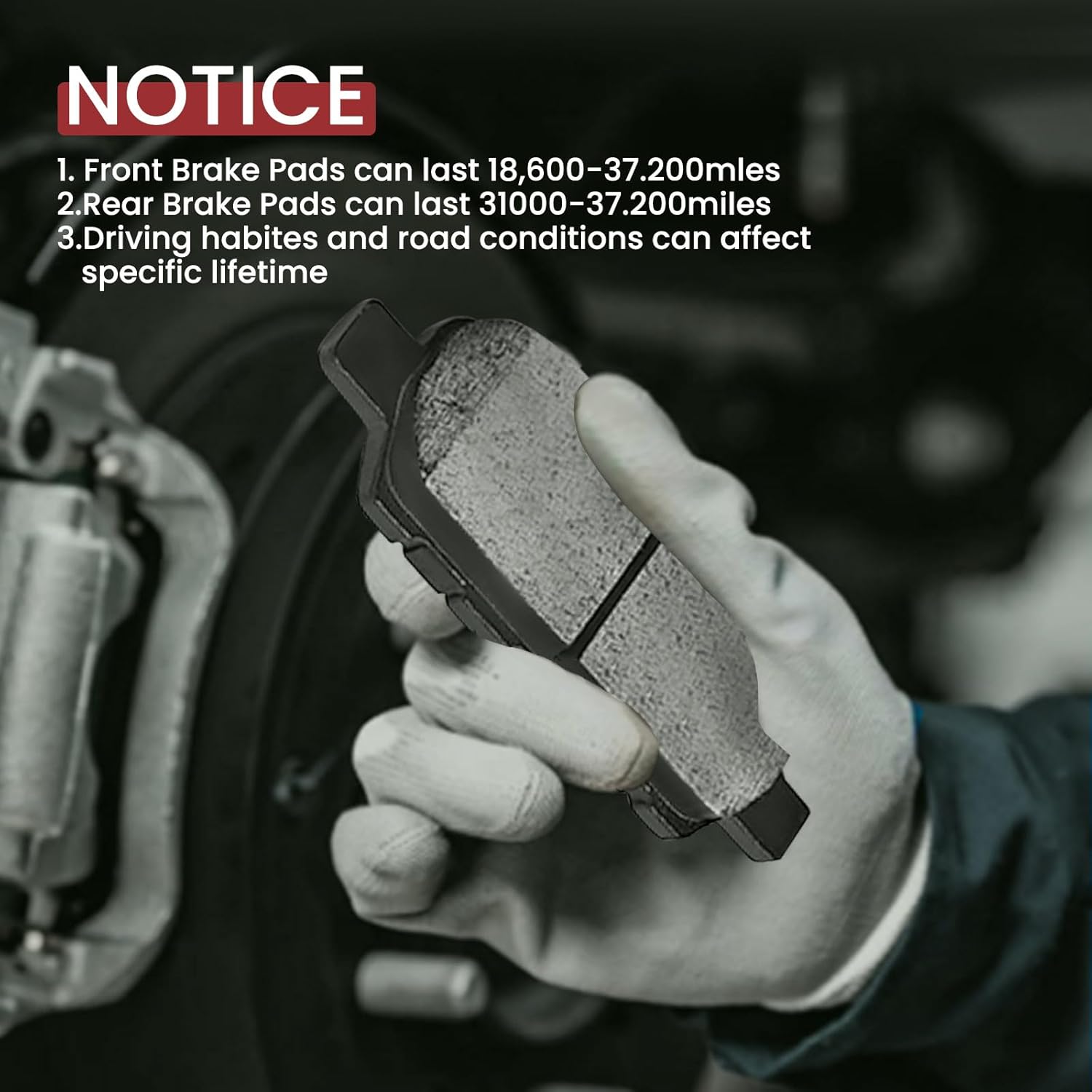 MILLISEC Rear Ceramic Brake Pads Set for Infiniti EX35/FX35, RENAULT Koleos, SUZUKI Grand Vitara and Nissan 350Z/370Z Car Brake Pads OEM Replaces# BC905