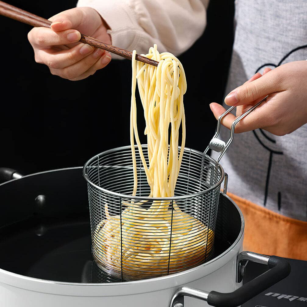 Passoire à Pâtes Chaude UPKOCH En Inox - Design Suspendu, Poignée Sûre - Taille S Ou L - Idéale Pour Spaghetti, Légumes, Friture - 3