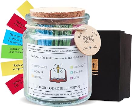 Bible Verse Jar, Daily Motivational Scripture Prayer Hope Jar,Gift For Dad,religious graduation gifts,Christian Gifts for Women,Jesus GiftBible Jar of Prayer