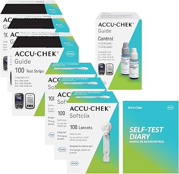 Accu-Chek Guide Test Strips and Softclix Lancets Bundle, 300 Strips