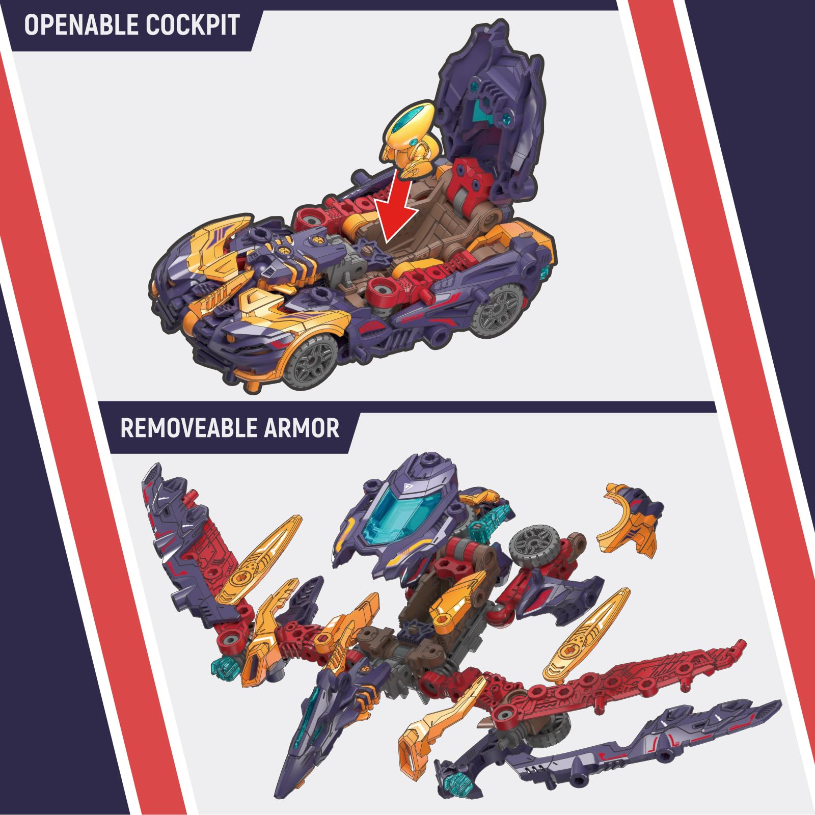 52TOYS BEASTDRIVE BD-10 DRIVE PTERANO, Assemble Robot, Converting in Pterosaur and Racing Car, Action Figure, Collectible Gift - Image 4