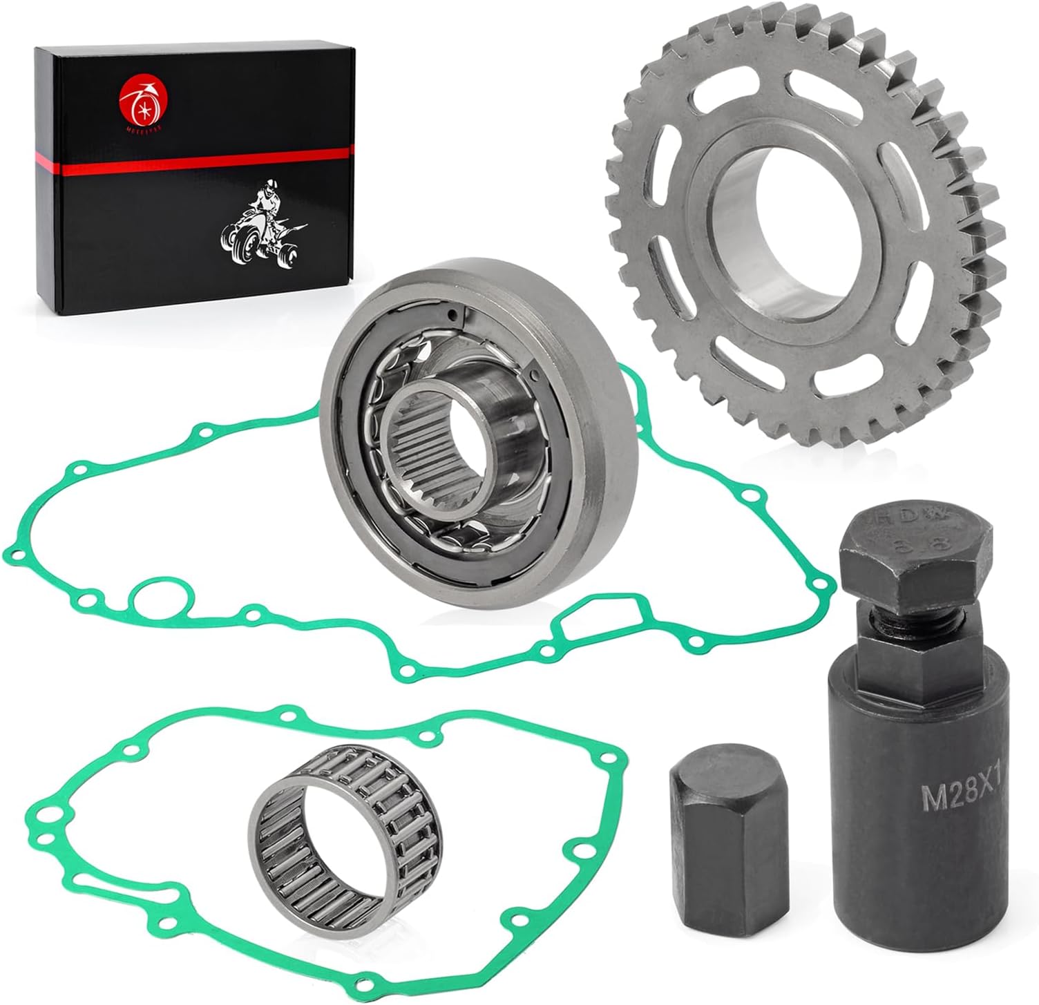 Flywheel Puller & Starter Clutch One Way Bearing Gear Kit & Gasket For Honda TRX450ER TRX 450ER 2006-2009 2011-2014