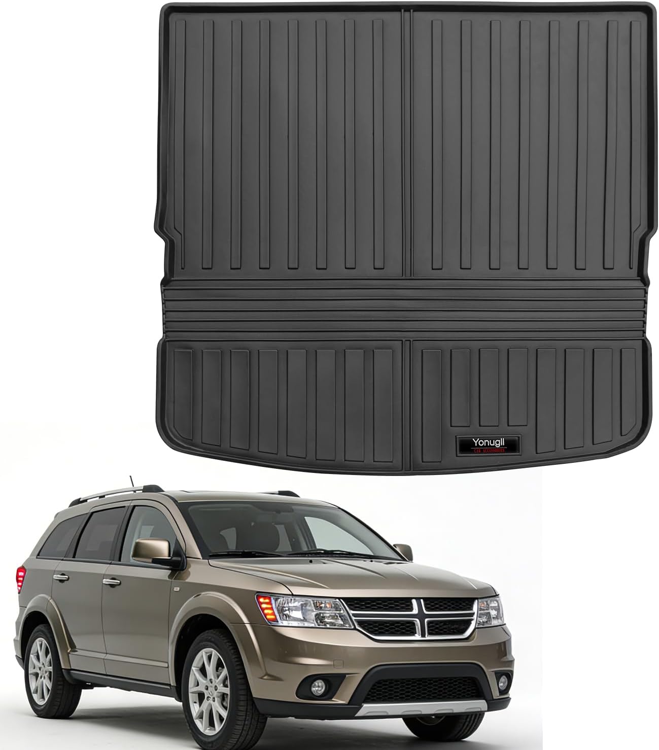 Custom for 2009-2020 Dodge Journey Cargo Mats Rear Trunk Liner All Weather TPE Protection Mat Accessories (for 2009-2020 Dodge Journey)