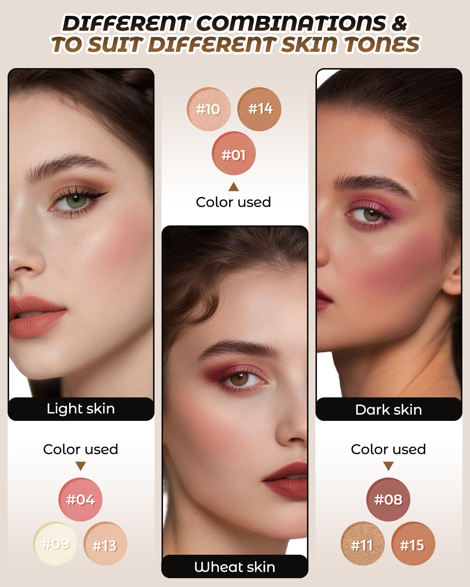 Konturenpalette mit 16 Farben, Bräunungspuder, All-in-One-Palette, Blendbare matte Glanz-Palette, zum Formen des Gesichts und für ein Make-up