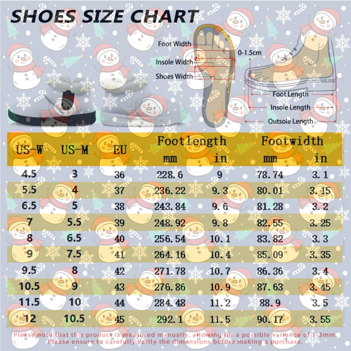 Slip on Boots for Women Men Non Slip Winter Boots Furry Snow Shoes with Elastic for Ladies Outdoor Gifts