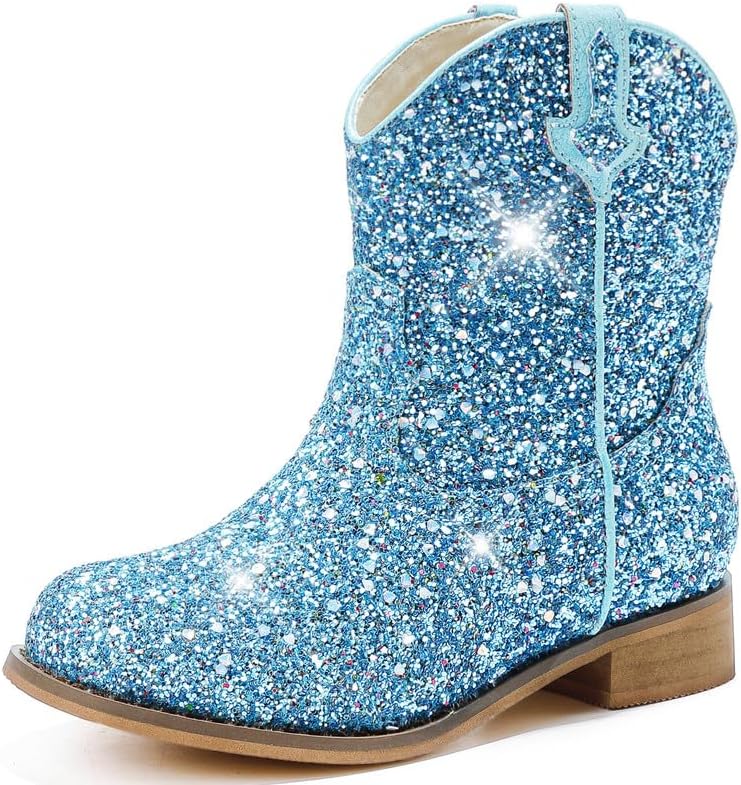 Toddler Cowgirl Boots Glitter Girls Cowboy Boots Ankle Toddler Boot Little Kid Western Horse Riding Shoes Party Birthday Dress Up