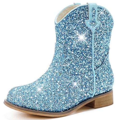 Toddler Cowgirl Boots Glitter Girls Cowboy Boots Ankle Toddler Boot Little Kid Western Horse Riding Shoes Party Birthday Dress Up