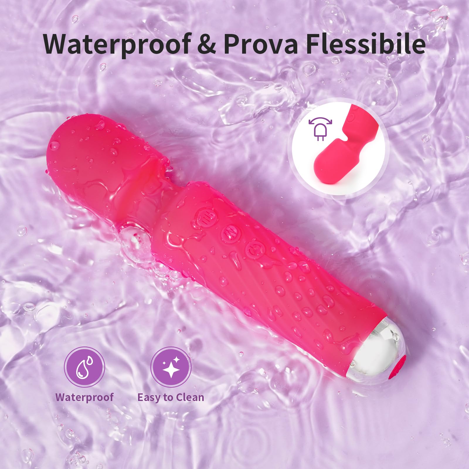 Vibratore - Stimolatore Clitoride Femminile con 8 Velocità e 20 Modalità,Sex Toys Vibratoreper Donna Professionale, PRYNTICIAI Vibratoreper Donna Clotoride (Rosa)
