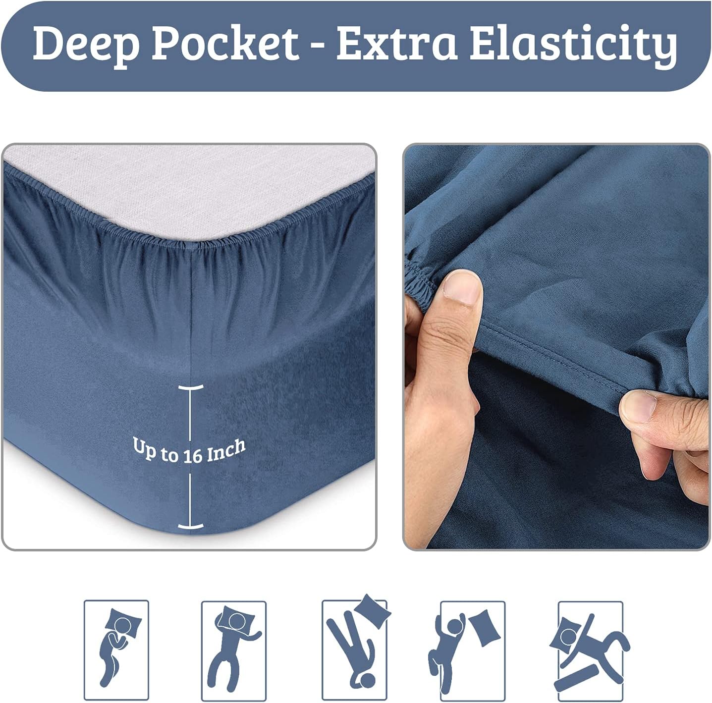 Bed Sheets Full Set - 4 Pieces Bedding Sheets & Pillowcases Ultra Soft Breathable 16 inch Deep Pocket Microfiber 1800 Thread Count - Wrinkle, Fade, Stain Resistant Washable : Everything Else