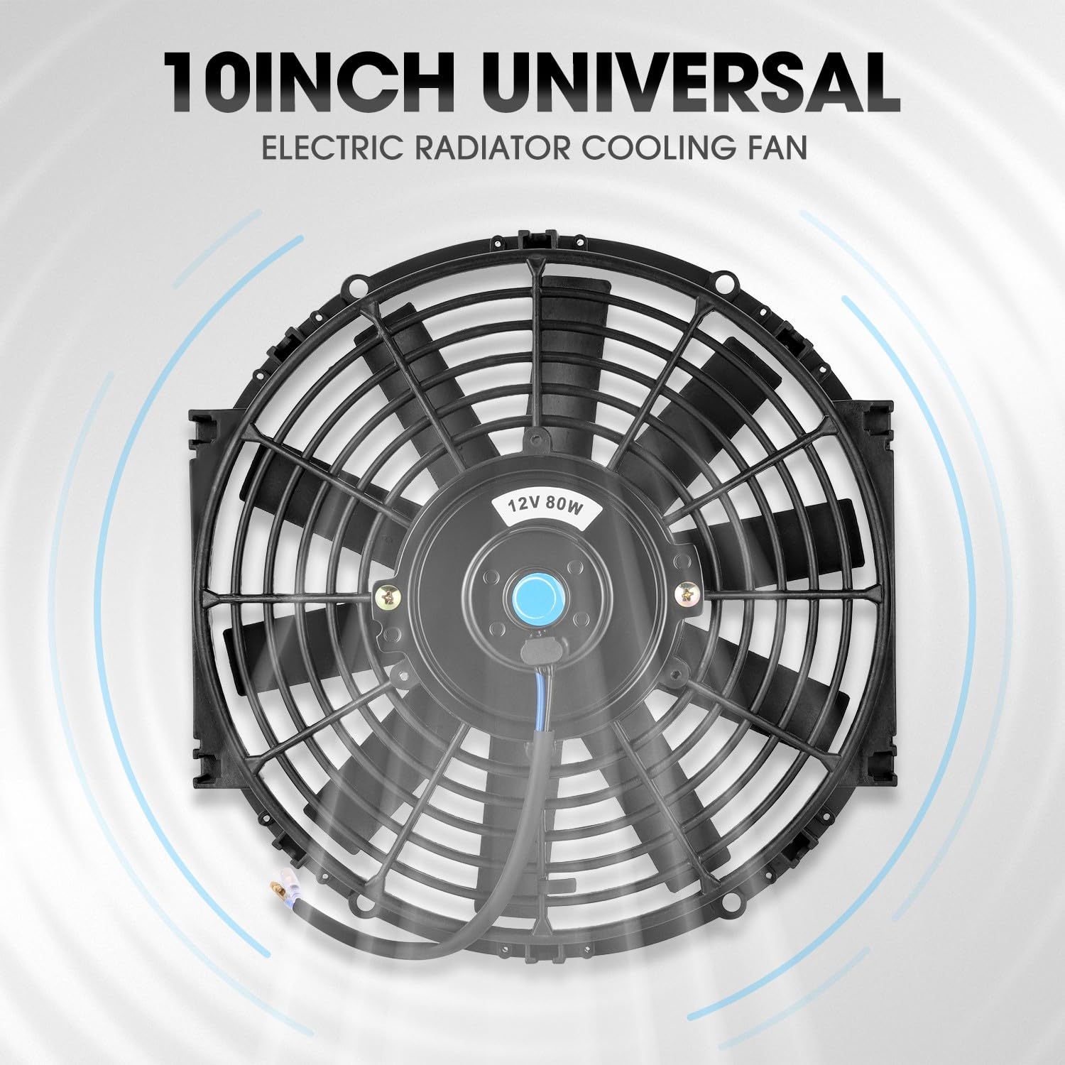 DNA Motoring 10 Inch High Performace Electric Cooling Slim Radiator Fan with Mount Kit, Black, 2PCS, RAF-10-X2