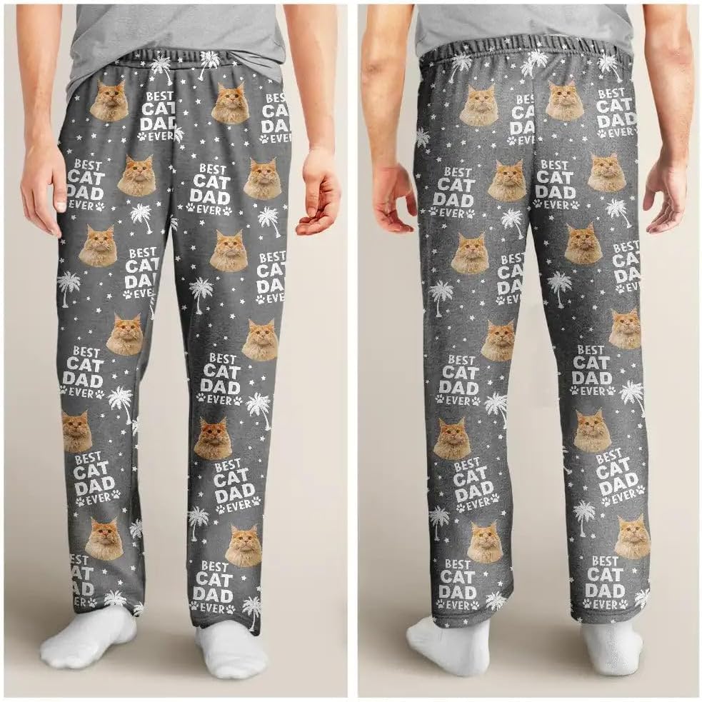 Custom Photo Best Dad Grandpa Ever Dog Face Pants Personalized Pajamas, Personalized Pajamas Pants with Photo for Men Women, Custom Pajama Pants Valentines, Mens Pajama Pants with Pockets3