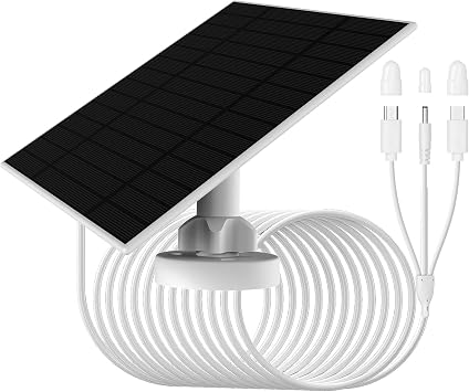 5V-6W Solar Panel for Security Camera with micorUSB/Type-C/DC3513 Connectors. IP66, 3m Charging Cable, Compatible with Reolink argus3/3pro/pt altru/2/2E/eco/pro/pt 2k/pt/go/go Plus